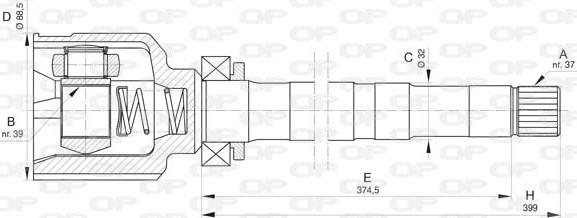 Open Parts CVJ5836.20 - Šarnīru komplekts, Piedziņas vārpsta autodraugiem.lv