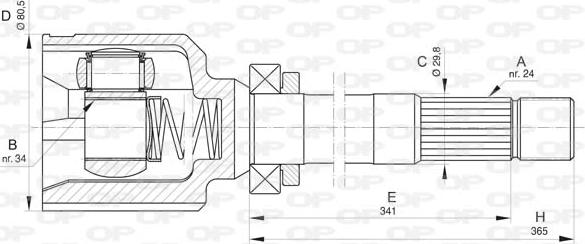 Open Parts CVJ5829.20 - Šarnīru komplekts, Piedziņas vārpsta autodraugiem.lv