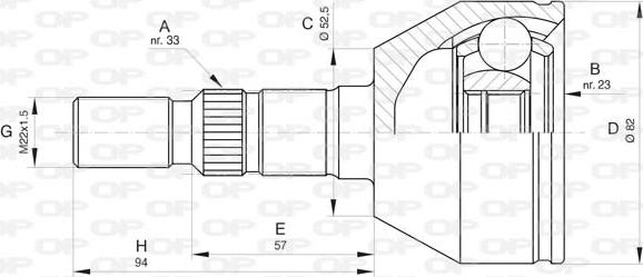 Open Parts CVJ5826.10 - Šarnīru komplekts, Piedziņas vārpsta autodraugiem.lv