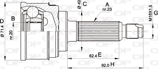 Open Parts CVJ5349.10 - Šarnīru komplekts, Piedziņas vārpsta autodraugiem.lv