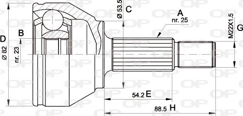 Open Parts CVJ5344.10 - Šarnīru komplekts, Piedziņas vārpsta autodraugiem.lv