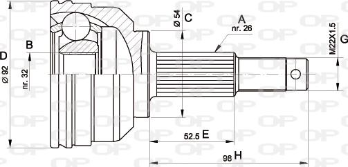 Open Parts CVJ5345.10 - Šarnīru komplekts, Piedziņas vārpsta autodraugiem.lv