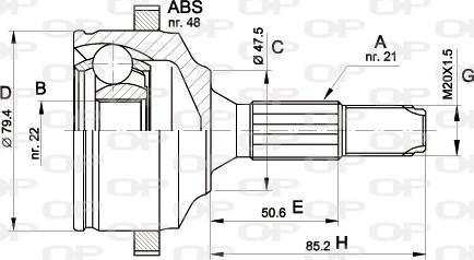 Open Parts CVJ5369.10 - Šarnīru komplekts, Piedziņas vārpsta autodraugiem.lv