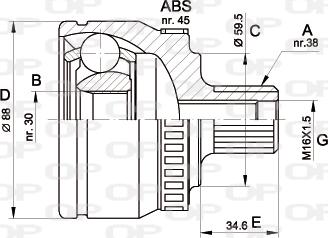 Open Parts CVJ5364.10 - Šarnīru komplekts, Piedziņas vārpsta autodraugiem.lv