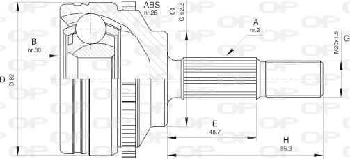 Open Parts CVJ5365.10 - Šarnīru komplekts, Piedziņas vārpsta autodraugiem.lv