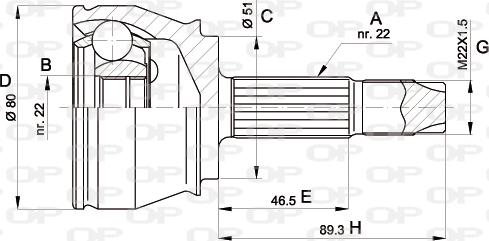 Open Parts CVJ5361.10 - Šarnīru komplekts, Piedziņas vārpsta autodraugiem.lv