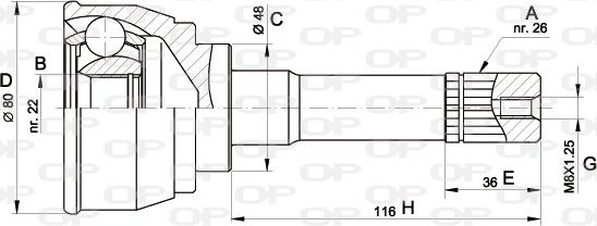 Open Parts CVJ5367.10 - Šarnīru komplekts, Piedziņas vārpsta autodraugiem.lv