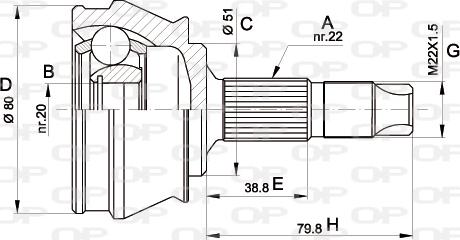 Open Parts CVJ5305.10 - Šarnīru komplekts, Piedziņas vārpsta autodraugiem.lv