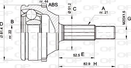 Open Parts CVJ5306.10 - Šarnīru komplekts, Piedziņas vārpsta autodraugiem.lv