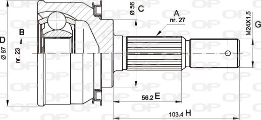 Open Parts CVJ5308.10 - Šarnīru komplekts, Piedziņas vārpsta autodraugiem.lv