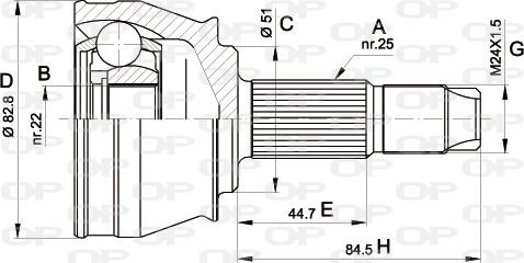 Open Parts CVJ5302.10 - Šarnīru komplekts, Piedziņas vārpsta autodraugiem.lv