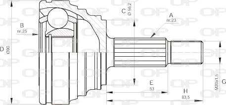 Open Parts CVJ5312.10 - Šarnīru komplekts, Piedziņas vārpsta autodraugiem.lv
