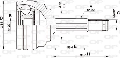 Open Parts CVJ5389.10 - Šarnīru komplekts, Piedziņas vārpsta autodraugiem.lv