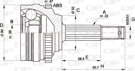 Open Parts CVJ5388.10 - Šarnīru komplekts, Piedziņas vārpsta autodraugiem.lv