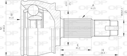 Open Parts CVJ5383.10 - Šarnīru komplekts, Piedziņas vārpsta autodraugiem.lv