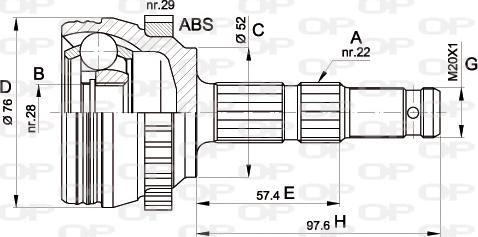 Open Parts CVJ5387.10 - Šarnīru komplekts, Piedziņas vārpsta autodraugiem.lv