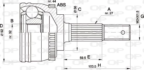 Open Parts CVJ5339.10 - Šarnīru komplekts, Piedziņas vārpsta autodraugiem.lv