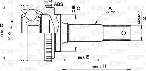 Open Parts CVJ5338.10 - Šarnīru komplekts, Piedziņas vārpsta autodraugiem.lv