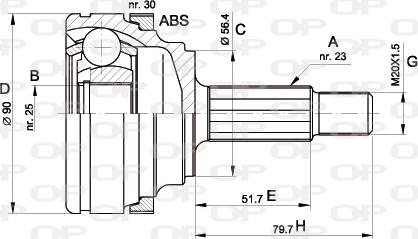 Open Parts CVJ5332.10 - Šarnīru komplekts, Piedziņas vārpsta autodraugiem.lv