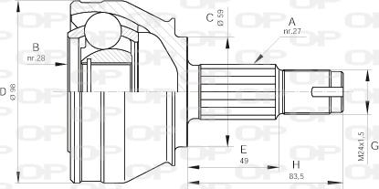 Open Parts CVJ5295.10 - Šarnīru komplekts, Piedziņas vārpsta autodraugiem.lv
