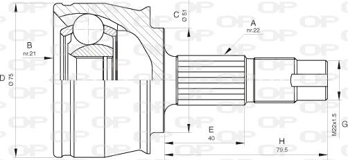 Open Parts CVJ5291.10 - Šarnīru komplekts, Piedziņas vārpsta autodraugiem.lv