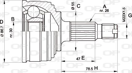 Open Parts CVJ5245.10 - Šarnīru komplekts, Piedziņas vārpsta autodraugiem.lv