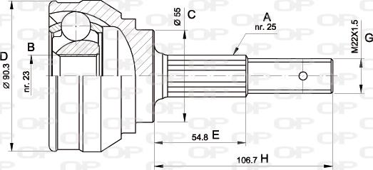 Open Parts CVJ5242.10 - Šarnīru komplekts, Piedziņas vārpsta autodraugiem.lv