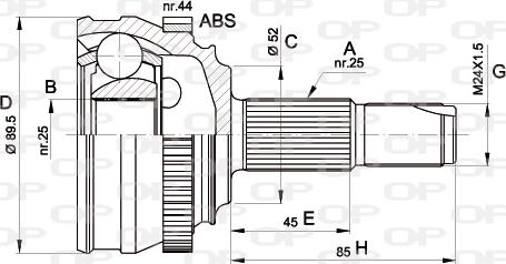 Open Parts CVJ5251.10 - Šarnīru komplekts, Piedziņas vārpsta autodraugiem.lv