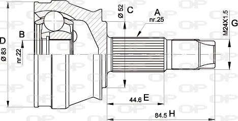 Open Parts CVJ5209.10 - Šarnīru komplekts, Piedziņas vārpsta autodraugiem.lv