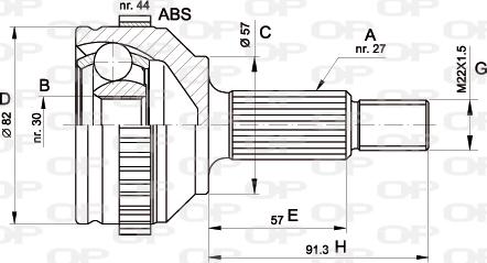 Open Parts CVJ5201.10 - Šarnīru komplekts, Piedziņas vārpsta autodraugiem.lv