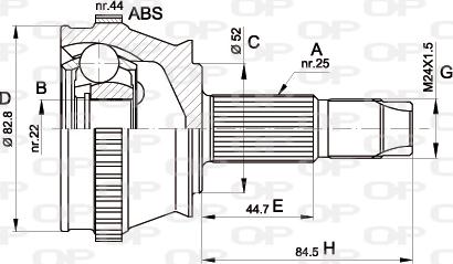 Open Parts CVJ5210.10 - Šarnīru komplekts, Piedziņas vārpsta autodraugiem.lv