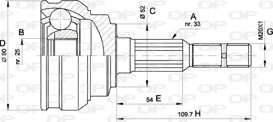 Open Parts CVJ5283.10 - Šarnīru komplekts, Piedziņas vārpsta autodraugiem.lv