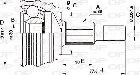 Open Parts CVJ5235.10 - Šarnīru komplekts, Piedziņas vārpsta autodraugiem.lv