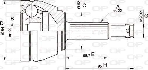 Open Parts CVJ5231.10 - Šarnīru komplekts, Piedziņas vārpsta autodraugiem.lv