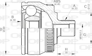 Open Parts CVJ5233.10 - Šarnīru komplekts, Piedziņas vārpsta autodraugiem.lv