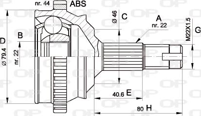 Open Parts CVJ5225.10 - Šarnīru komplekts, Piedziņas vārpsta autodraugiem.lv