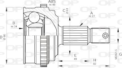 Open Parts CVJ5220.10 - Šarnīru komplekts, Piedziņas vārpsta autodraugiem.lv