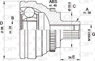 Open Parts CVJ5271.10 - Šarnīru komplekts, Piedziņas vārpsta autodraugiem.lv