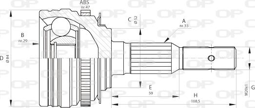 Open Parts CVJ5273.10 - Šarnīru komplekts, Piedziņas vārpsta autodraugiem.lv