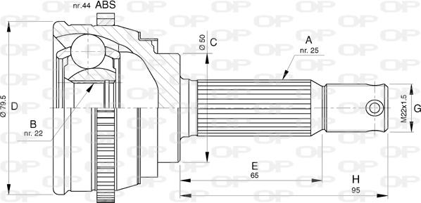 Open Parts CVJ5793.10 - Šarnīru komplekts, Piedziņas vārpsta autodraugiem.lv