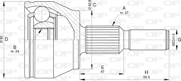 Open Parts CVJ5792.10 - Šarnīru komplekts, Piedziņas vārpsta autodraugiem.lv