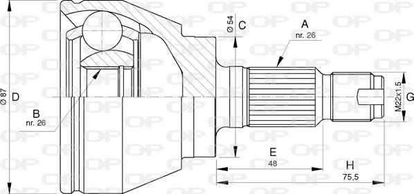 Open Parts CVJ5746.10 - Šarnīru komplekts, Piedziņas vārpsta autodraugiem.lv