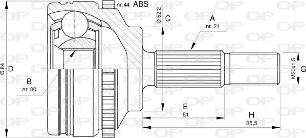 Open Parts CVJ5743.10 - Šarnīru komplekts, Piedziņas vārpsta autodraugiem.lv