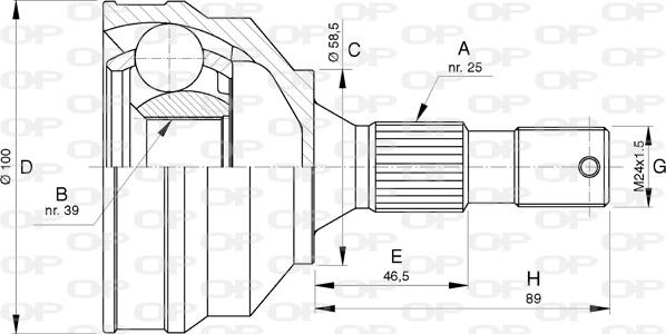 Open Parts CVJ5747.10 - Šarnīru komplekts, Piedziņas vārpsta autodraugiem.lv