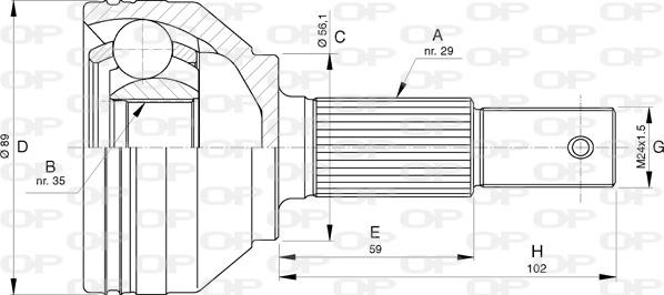 Open Parts CVJ5754.10 - Šarnīru komplekts, Piedziņas vārpsta autodraugiem.lv
