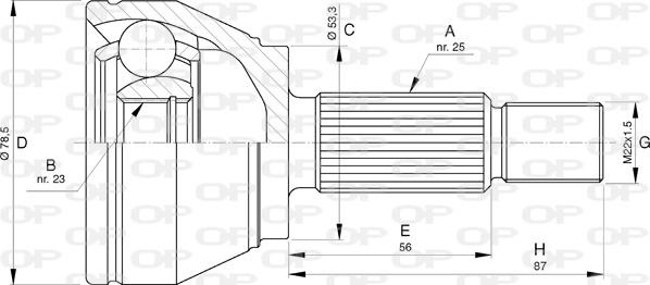 Open Parts CVJ5757.10 - Šarnīru komplekts, Piedziņas vārpsta autodraugiem.lv