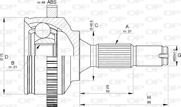 Open Parts CVJ5764.10 - Šarnīru komplekts, Piedziņas vārpsta autodraugiem.lv