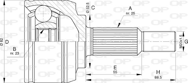 Open Parts CVJ5765.10 - Šarnīru komplekts, Piedziņas vārpsta autodraugiem.lv