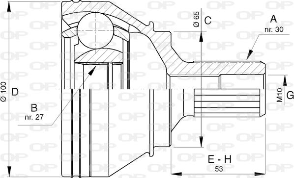 Open Parts CVJ5761.10 - Šarnīru komplekts, Piedziņas vārpsta autodraugiem.lv