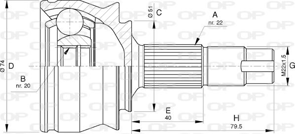 Open Parts CVJ5762.10 - Šarnīru komplekts, Piedziņas vārpsta autodraugiem.lv